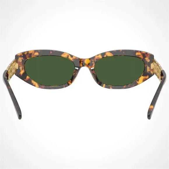 New VERSACE Sunglasses Brown Gold Acetate & Metal Cat Eye w/ Case